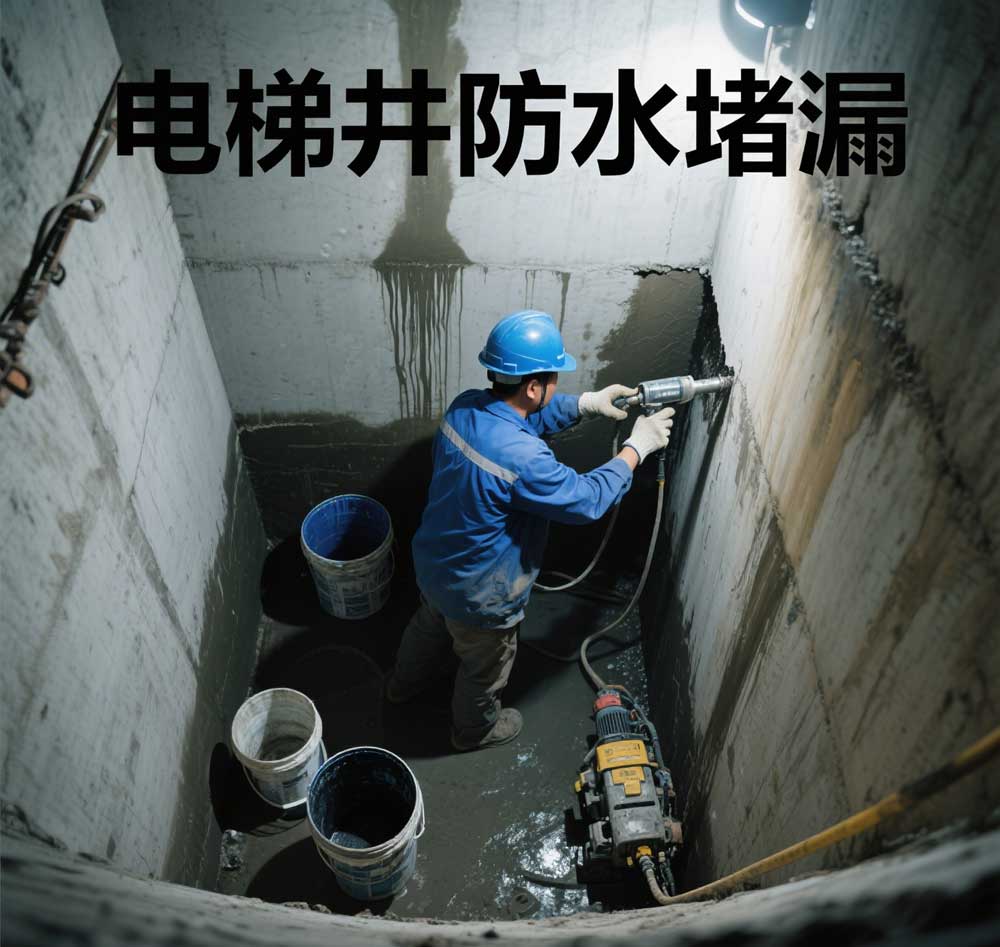 电梯井防水堵漏，锦州专业电梯井漏水维修公司